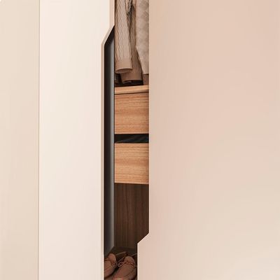 Guarda-Roupa Casal com Espelho Barcelona 6 Portas 4 Gavetas Carvalho e Off White
