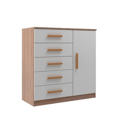 Cômoda Sapateira New Monaco 1 Porta 5 Gavetas Demolição e Branca