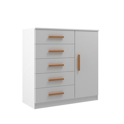 Cômoda Sapateira New Monaco 1 Porta 5 Gavetas Branca