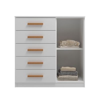 Cômoda Sapateira New Monaco 1 Porta 5 Gavetas Branca