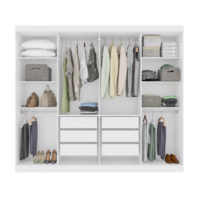 Guarda-Roupa Casal com Espelho Serenata 8 Portas 6 Gavetas Branco