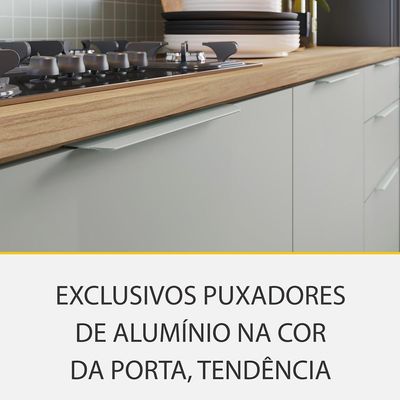 Cozinha Completa Marquesa I com Ilha 100% MDF 4 Portas 7 Gavetas Verde e Nature