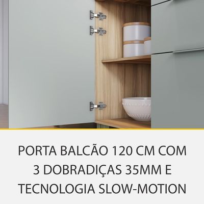 Cozinha Completa Rainha com Ilha 100% MDF 7 Portas 7 Gavetas Verde e Nature