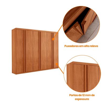Guarda-Roupa Casal 100% MDF Urban 6 Portas 2 Gavetas Naturale