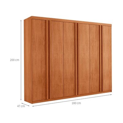 Guarda-Roupa Casal 100% MDF Urban 6 Portas 2 Gavetas Naturale
