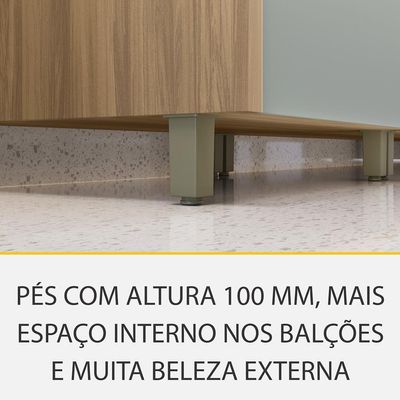 Cozinha Completa Rainha com Ilha 100% MDF 10 Portas 8 Gavetas Verde e Nature