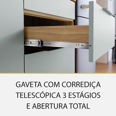 Cozinha Completa Rainha com Ilha 100% MDF 7 Portas 7 Gavetas Verde e Nature
