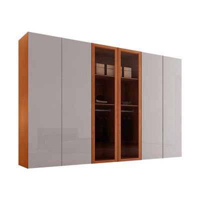 Guarda-Roupa Casal 100% MDF Pulse Gold 6 Portas 6 Gavetas Naturale e Off White