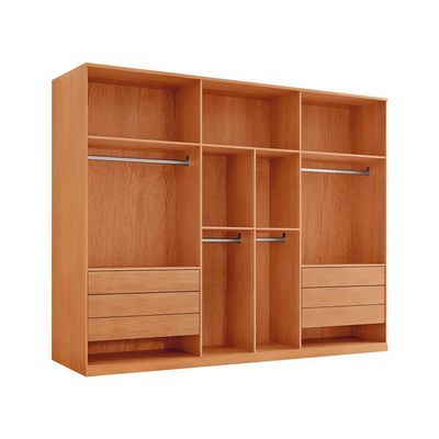 Guarda-Roupa Casal 100% MDF Pulse Gold 6 Portas 6 Gavetas Naturale e Off White