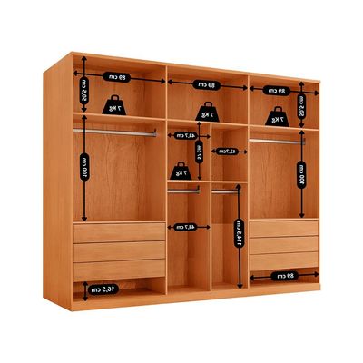 Guarda-Roupa Casal 100% MDF Pulse Gold 6 Portas 6 Gavetas Naturale e Off White
