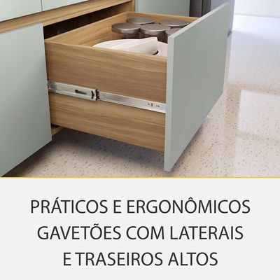 Cozinha Completa Rainha 100% MDF 12 Portas 8 Gavetas Verde e Nature