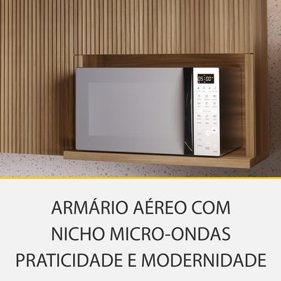 Cozinha Compacta Rainha 100% MDF 4 Portas 5 Gavetas Verde e Nature