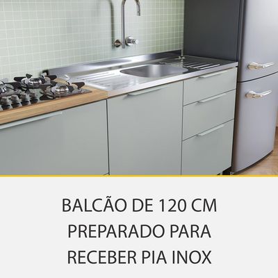 Cozinha Completa Marquesa com Ilha 100% MDF 4 Portas 6 Gavetas Verde e Nature