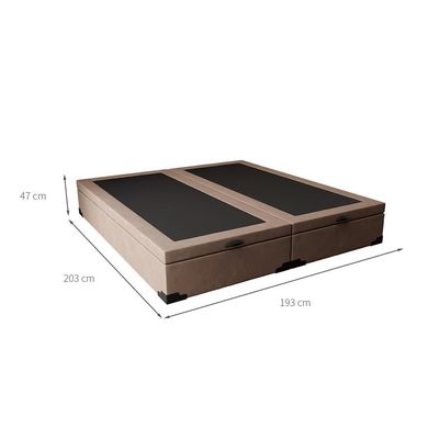 Base para Cama Box King Martin com Baú (47x193x203 ) Suede Bege