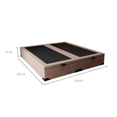Base para Cama Box King Martin com Baú (47x193x203 ) Linho Cru