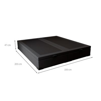 Base para Cama Box King Martin com Baú (47x193x203 ) Suede Preta
