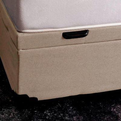Base para Cama Box King Martin com Baú (47x193x203 ) Linho Cru