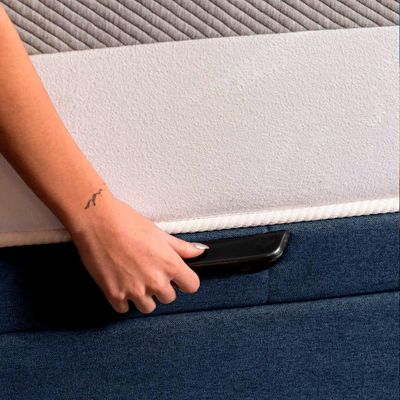 Base para Cama Box King Martin com Baú (47x193x203 ) Linho Azul Marinho