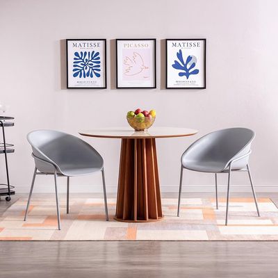 Conjunto com 2 Cadeiras Gemelli Cinza