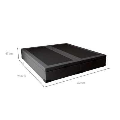 Base para Cama Box King Martin com Baú (47x193x203 ) Suede Grafite