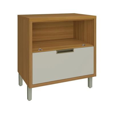 Balcão de Cozinha Imperatriz com Tampo 1 Porta 1 Gaveta Freijó e Off White 80 cm