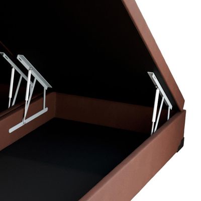 Base para Cama Box King Martin com Baú (47x193x203 ) Suede Marrom