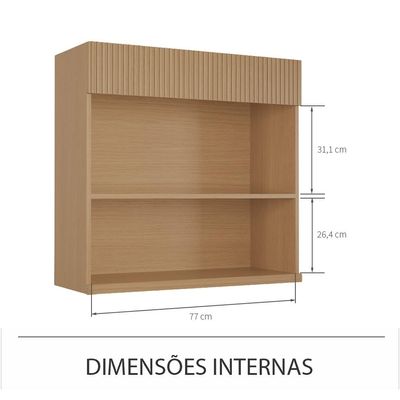 Armário Aéreo Realeza Premium 2 Portas Carvalho e Titânio