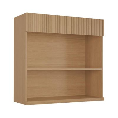 Armário Aéreo Realeza Premium 2 Portas Carvalho e Titânio