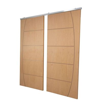 Porta Dupla De Correr P- Verniz Frisada F04 - 210x120