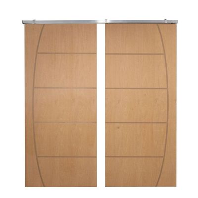 Porta Dupla De Correr P- Verniz Frisada F04 - 210x120
