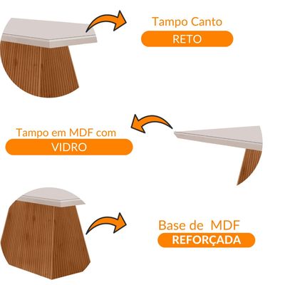 Mesa para Sala de Jantar Aida 120cm em MDF com Vidro Off
