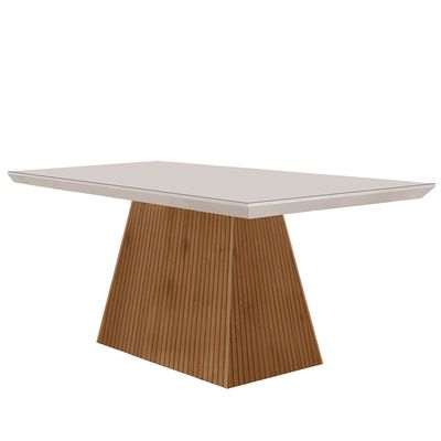 Mesa para Sala de Jantar Aida 120cm em MDF com Vidro Off