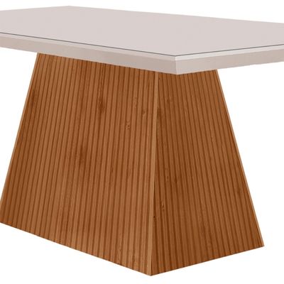 Mesa para Sala de Jantar Aida 120cm em MDF com Vidro Off