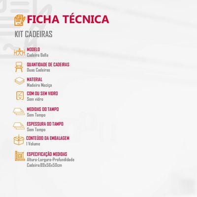 Conjunto com 2 Cadeiras Bella em Madeira Maciça Mobillare Imbuia/Linho ColeÃ§Ã£o