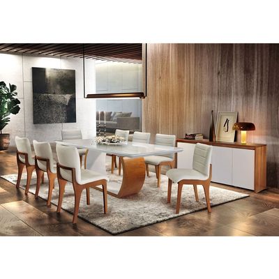 Conjunto com 2 Cadeiras Bella em Madeira Maciça Mobillare Imbuia/Linho ColeÃ§Ã£o
