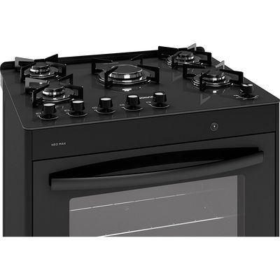 Fogão de Piso 5 Bocas Neo Max Com Mesa de Vidro Suggar Preto / Bivolt