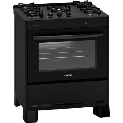 Fogão de Piso 5 Bocas Neo Max Com Mesa de Vidro Suggar Preto / Bivolt
