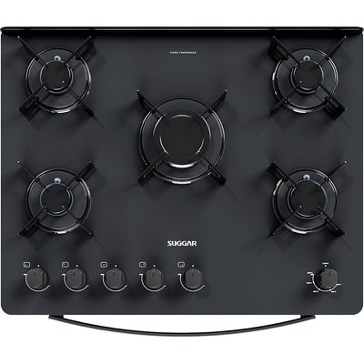 Fogão de Piso 5 Bocas Neo Max Com Mesa de Vidro Suggar Preto / Bivolt