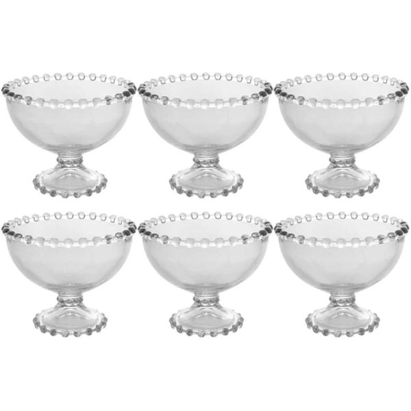 Conjunto 6 Taças de Sobremesa Linha Pearl 220ml Cristal Ecológico Wolff Doces Frutas Mousses