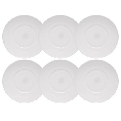 Kit 6 Pires Essenza 14cm Branco Vidro Opalino Wolff Profissional Sobremesa Pratinho