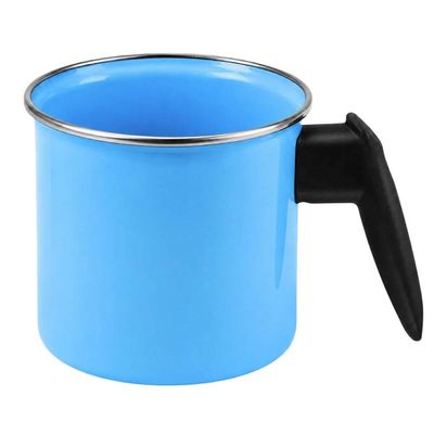 Leiteira Esmaltada 1,3L Azul Bebê com Cabo de Baquelite Metallouça