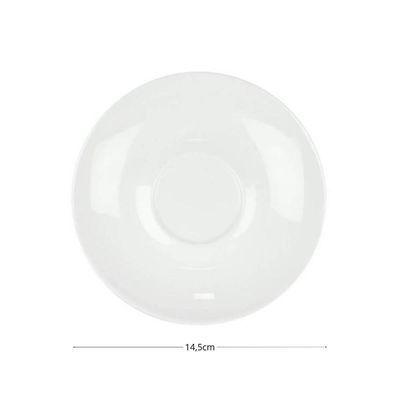 Jogo 12 Xicaras de Chá com Pires 220ml Porcelana Branca Clean Lyor Mesa Posta