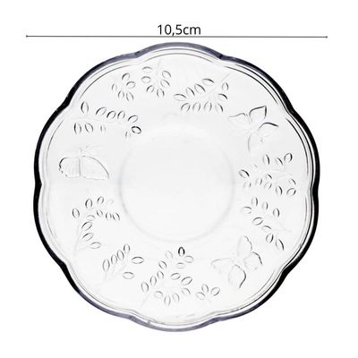 Jogo 36 Xícaras com Pires Cristal Fio Ouro 80ml New Butterfly Recepção Clínica Café Chá