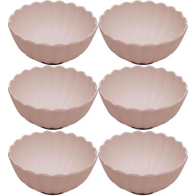 Kit 6 Cumbucas Bowls Bege Linha Gerbera 12cm Melamina Servir Petiscos Entradinhas e Porções Lyor