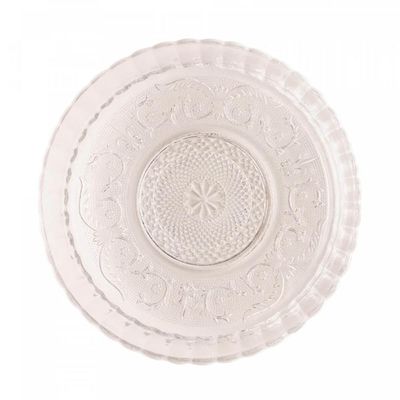 Prato para Bolo Lyor Angel 30x6cm Vidro Travessa Alta Redonda para Servir Decorar