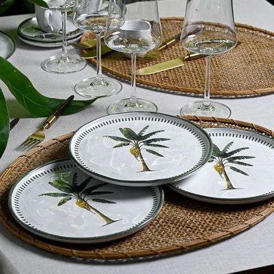 Conjunto 6 Pratos Para Sobremesa 21,5cm Bio Bananê Mesa Posta Servir Doces Porto Brasil