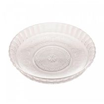 Prato para Bolo Lyor Angel 30x6cm Vidro Travessa Alta Redonda para Servir Decorar