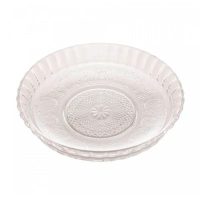 Prato para Bolo Lyor Angel 30x6cm Vidro Travessa Alta Redonda para Servir Decorar