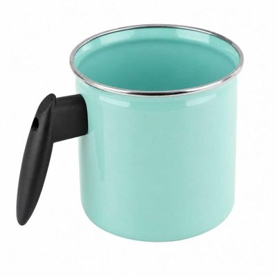 Leiteira Esmaltada 1,3L Cabo Baquelite Verde Água Cozinha Elegante Resistente Metallouça