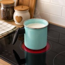 Leiteira Esmaltada 1,3L Cabo Baquelite Verde Água Cozinha Elegante Resistente Metallouça
